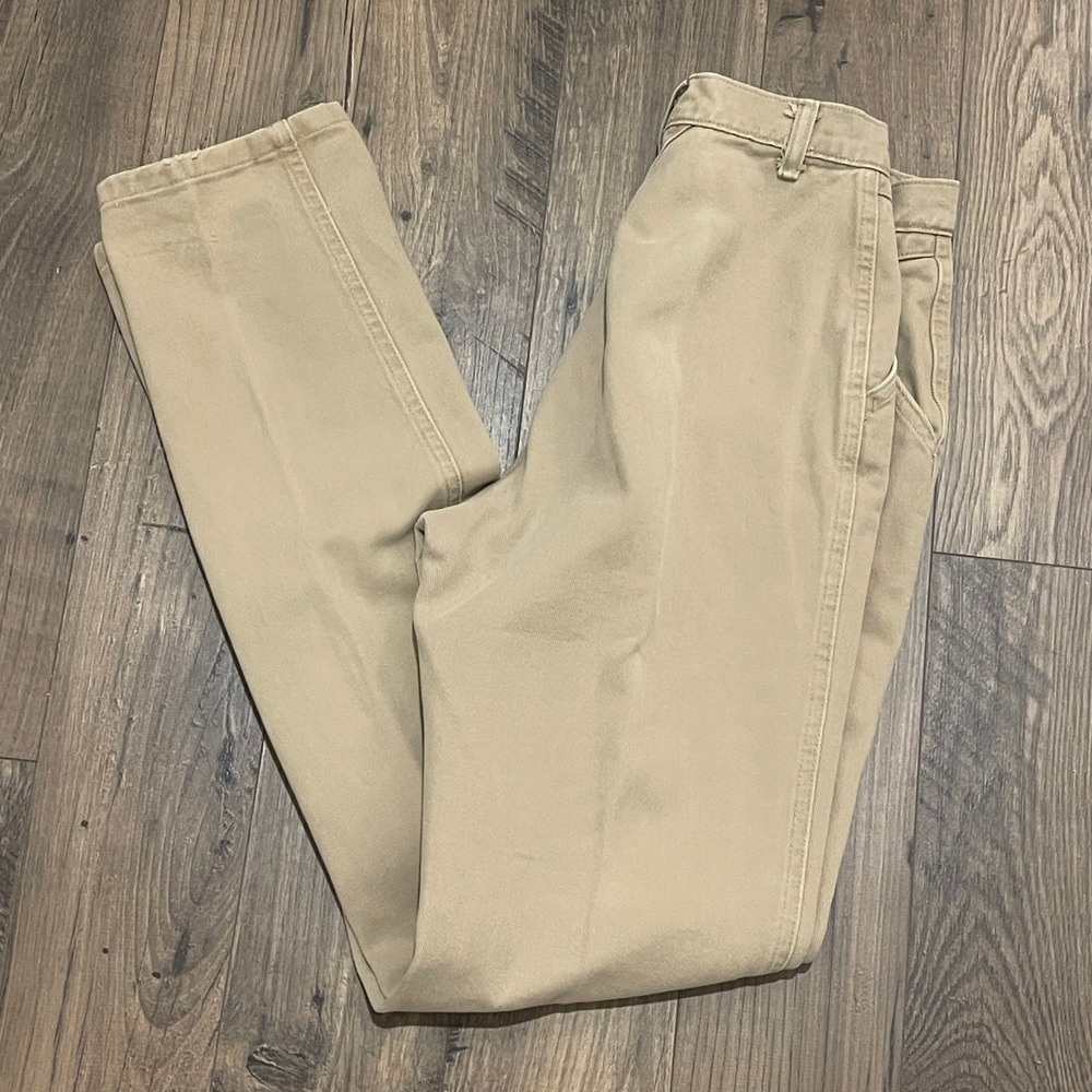 Vintage Rocky Mountain Western Pant Roper Tan Khaki High Waisted Cotton USA 9/34
